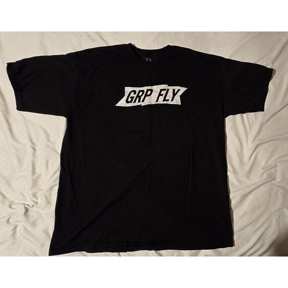 GRP FLY T-Shirt Size XL Black White Banner - Picture 1 of 4